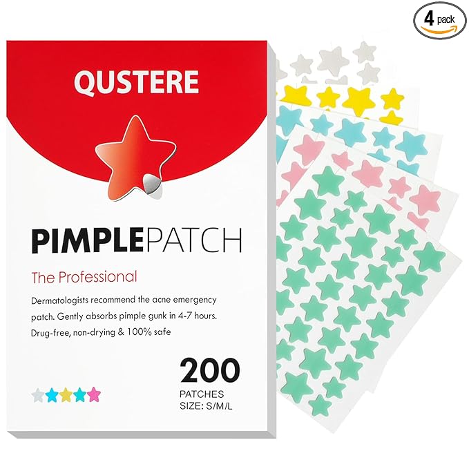 Pimple Patches for Face, Hydrocolloid Acne Patches, Cute Star Zit Covers,