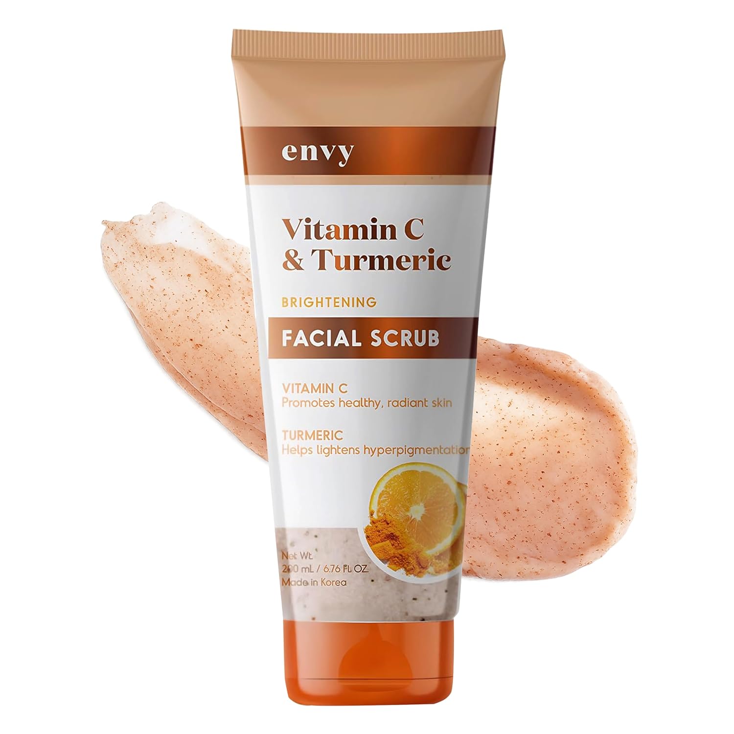 Scrub Vitamin C and Turmeric Face Scrub - Gentle Exfoliating, Clears Blackheads, Improves Dark Spots - Image 1